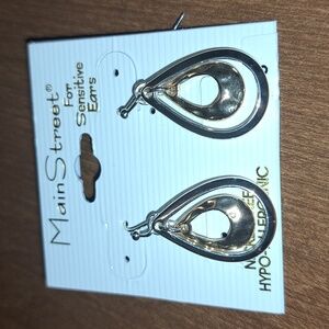 Main Street Gold and Silver Teardrop Earrings For Sensitive Ears